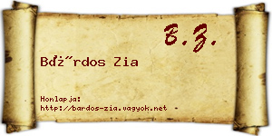 Bárdos Zia névjegykártya